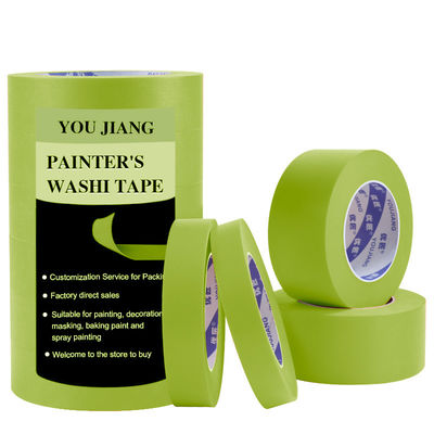 Sơn màu xanh lá cây Washi băng đa bề mặt Tải mặt nạ cho an ninh Sơn tường Nghệ thuật thủ công Công trình xây dựng Tái thiết kế nhà