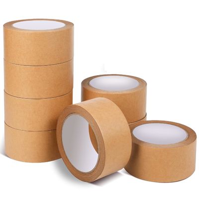 Dây hoạt động Kraft giấy băng 50mmx75m/150m Eco Friendly một mặt dính giấy màu nâu băng đóng gói