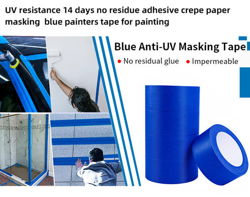 Blue Painters Mask Tape For Painting Strong Adhesion Dễ dàng gỡ bỏ