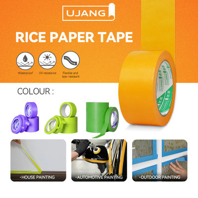 Băng keo giấy Washi phẳng chịu nhiệt 120°C của Nhật Bản để che chắn sơn sửa chữa ô tô, không để lại cặn